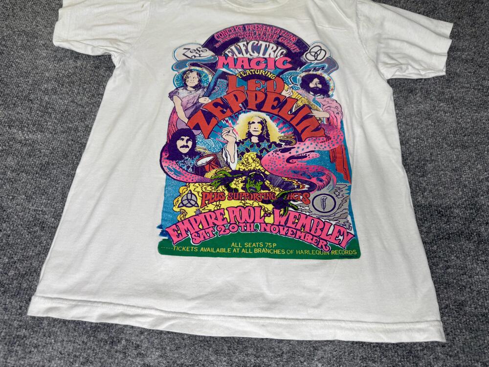 Led Zeppelin Shirt Mens Medium White Tultex Electric Magic Concert Graphic Tee - Picture 4 of 15